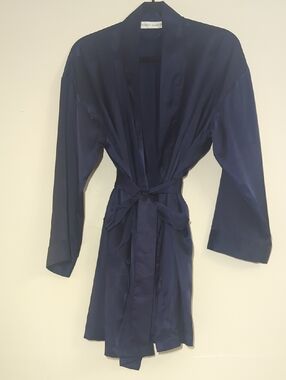 Victoria's Secret Midnight Blue Satin Robe